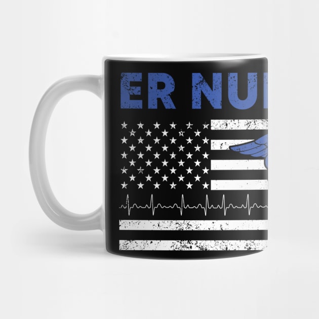 Emergency Room with American Flag Vintage - ER Nurse by neonatalnurse